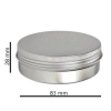 Баночка 100 мл алюминиевая серебристая, 83×28 мм