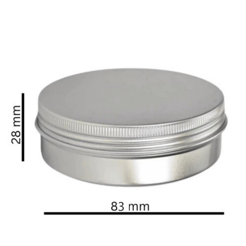 Баночка 100 мл алюминиевая серебристая, 83×28 мм