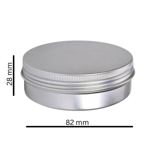 Баночка 100 мл алюмінієва срібляста, 82×28 мм