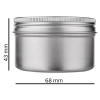 Баночка 120 мл алюминиевая серебристая, 68×43 мм