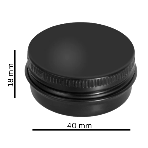 Баночка 15 мл алюмінієва матова чорна, 40×15 мм