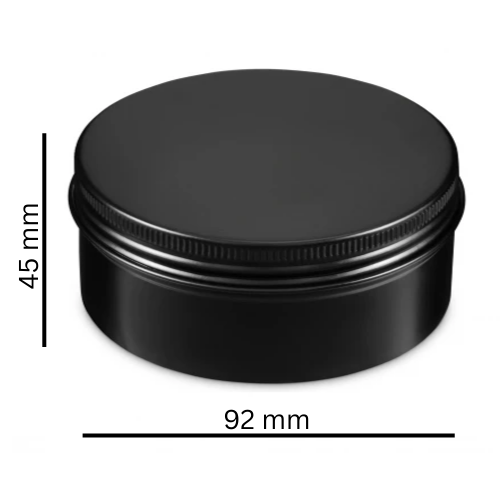 Баночка 200 мл алюмінієва матова чорна, 92×45 мм