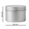 Баночка 200 мл алюмінієва срібляста, 80×50 мм