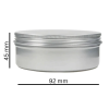 Баночка 200 мл алюминиевая серебристая, 92×45 мм