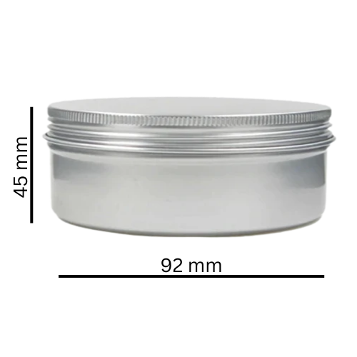 Баночка 200 мл алюмінієва срібляста, 92×45 мм
