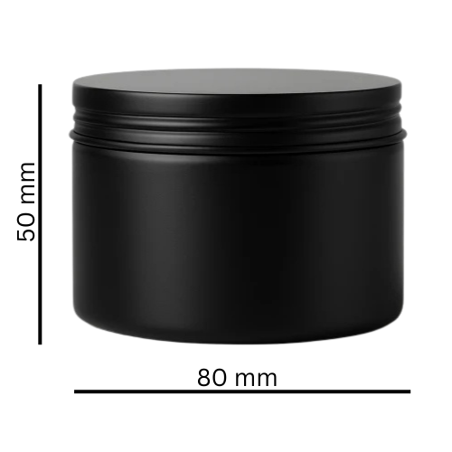 Баночка 200 мл алюмінієва чорна, 80×50 мм