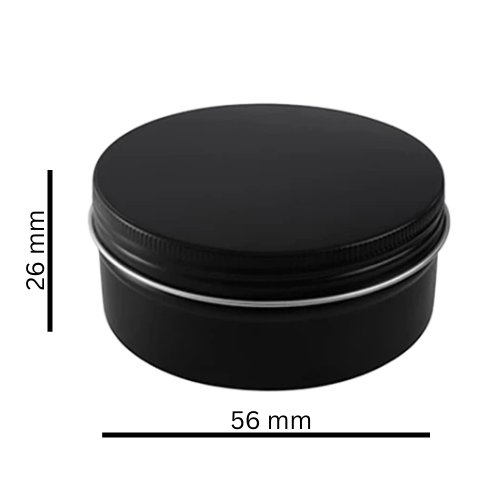 Баночка 50 мл алюмінієва матова чорна ns, 56×26 мм