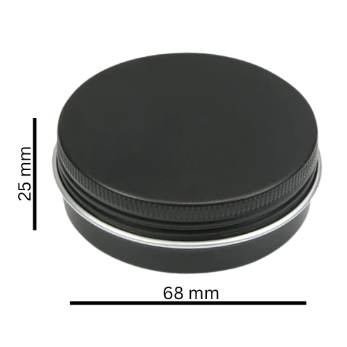 Баночка 60 мл алюмінієва матова чорна ns, 68×25 мм