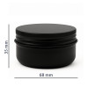 Баночка косметическая алюминий 50 мл - (черная ns)