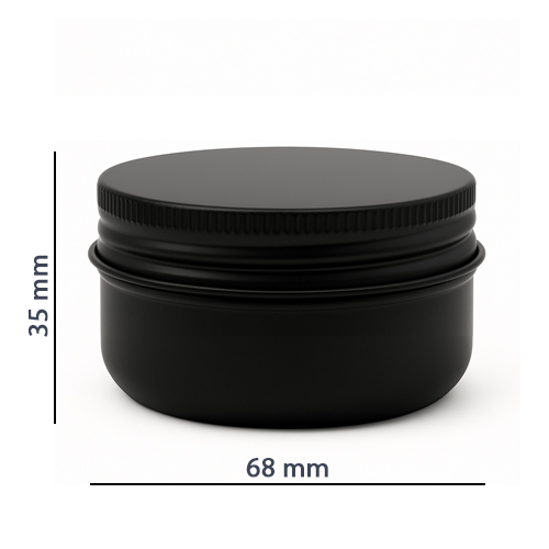 Баночка косметическая алюминий 50 мл - (черная ns)