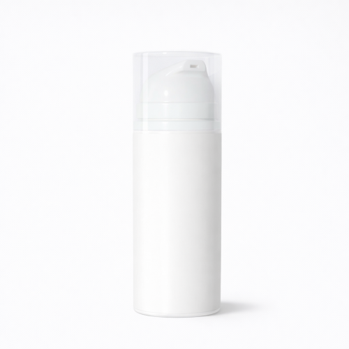 Флакон 50 мл вакуумний пластиковий білий, ковпачок прозорий